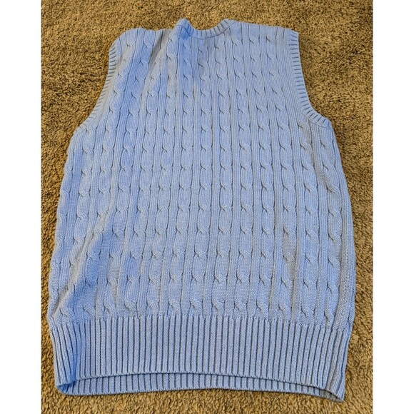 Polo Ralph Lauren  Boy’s Light Blue Cable Knit Sweater Vest Size 14-16 Large - Picture 4 of 6